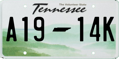 TN license plate A1914K