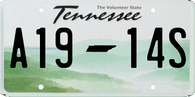 TN license plate A1914S