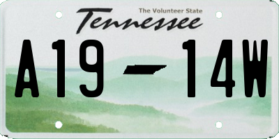 TN license plate A1914W