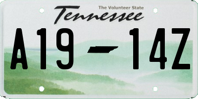 TN license plate A1914Z