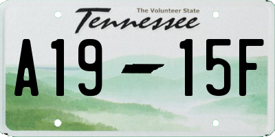 TN license plate A1915F