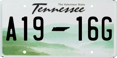 TN license plate A1916G