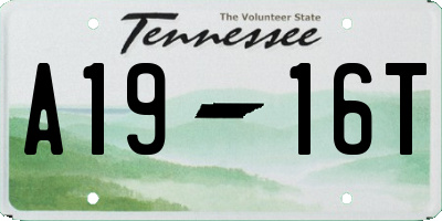 TN license plate A1916T