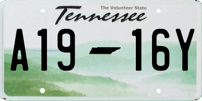 TN license plate A1916Y