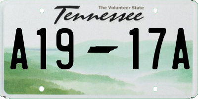 TN license plate A1917A