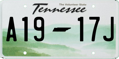 TN license plate A1917J