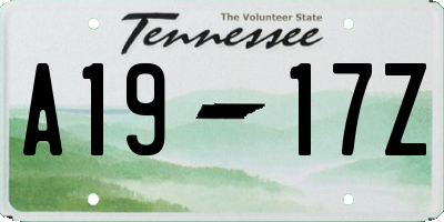 TN license plate A1917Z