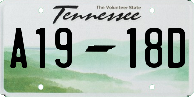 TN license plate A1918D