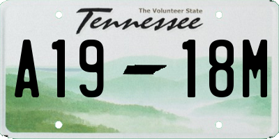 TN license plate A1918M