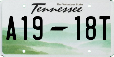 TN license plate A1918T