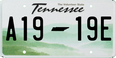 TN license plate A1919E