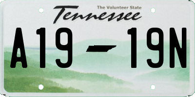 TN license plate A1919N