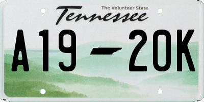 TN license plate A1920K