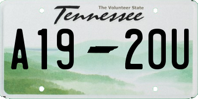 TN license plate A1920U