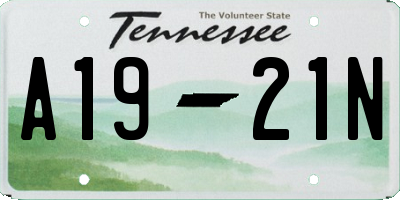 TN license plate A1921N
