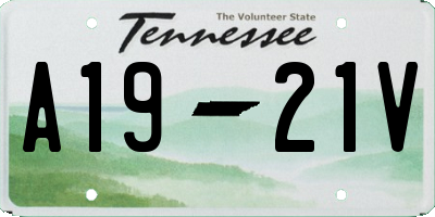 TN license plate A1921V