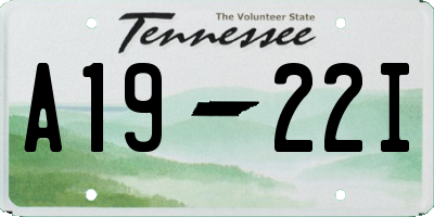 TN license plate A1922I