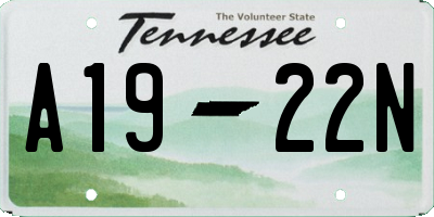 TN license plate A1922N