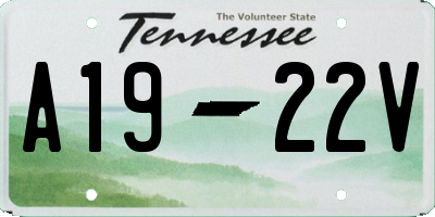 TN license plate A1922V