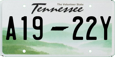 TN license plate A1922Y