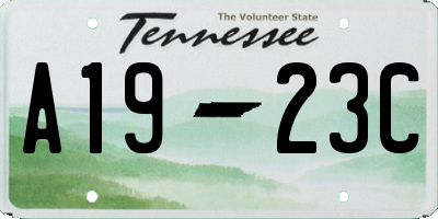 TN license plate A1923C