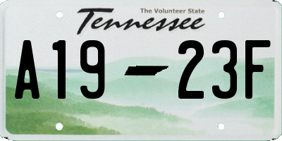 TN license plate A1923F