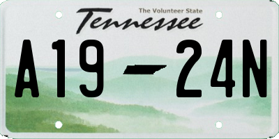 TN license plate A1924N