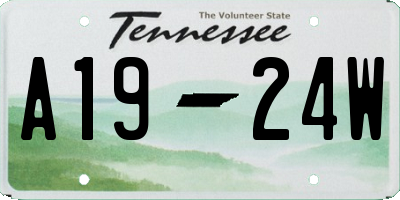 TN license plate A1924W