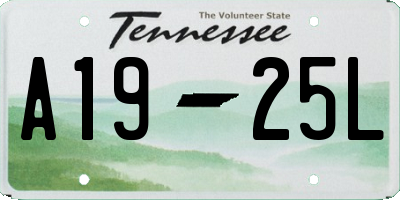 TN license plate A1925L