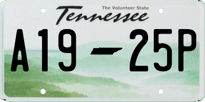 TN license plate A1925P