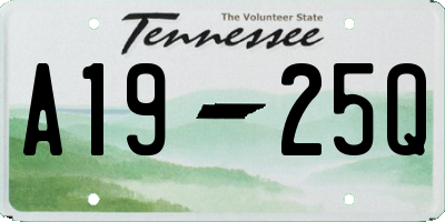 TN license plate A1925Q