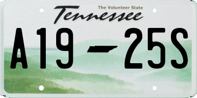 TN license plate A1925S