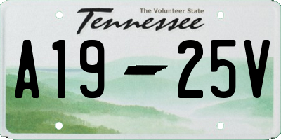 TN license plate A1925V