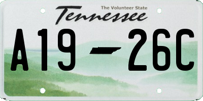 TN license plate A1926C