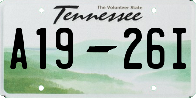 TN license plate A1926I