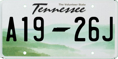 TN license plate A1926J