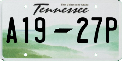 TN license plate A1927P