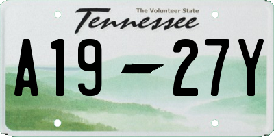 TN license plate A1927Y