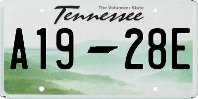 TN license plate A1928E