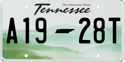 TN license plate A1928T