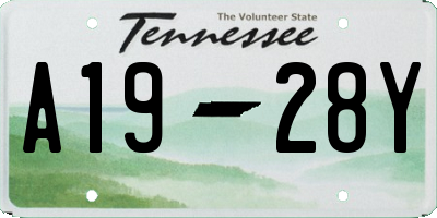 TN license plate A1928Y