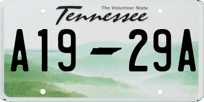 TN license plate A1929A