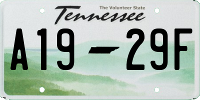 TN license plate A1929F