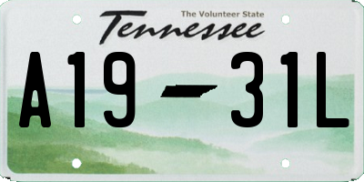 TN license plate A1931L
