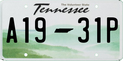 TN license plate A1931P