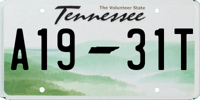 TN license plate A1931T