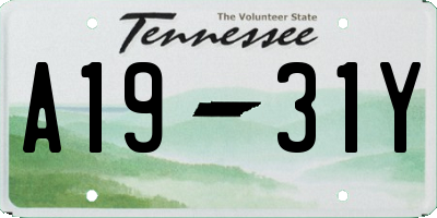 TN license plate A1931Y