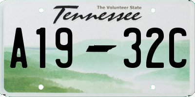 TN license plate A1932C
