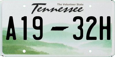 TN license plate A1932H