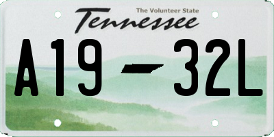 TN license plate A1932L